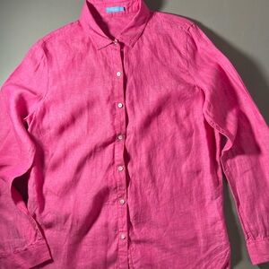 J. McLaughlin Linen Women’s Pink Shirt, Size S